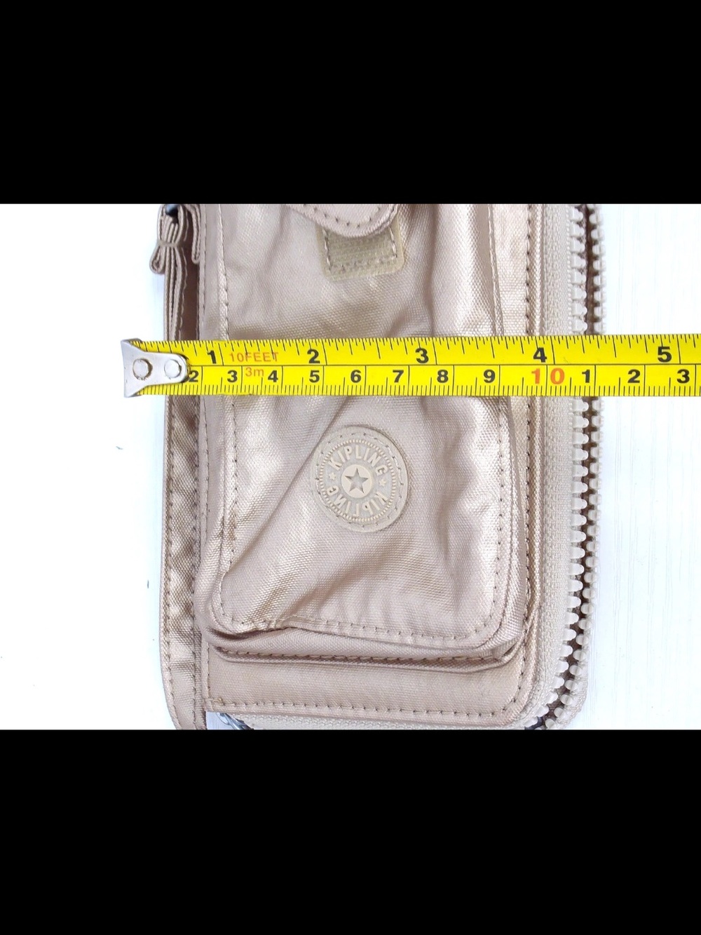 Kipling Bag Pouch Small Wristlet Metallic Rose Gold Case Women / Girls 4x5 - Picture 15 of 15